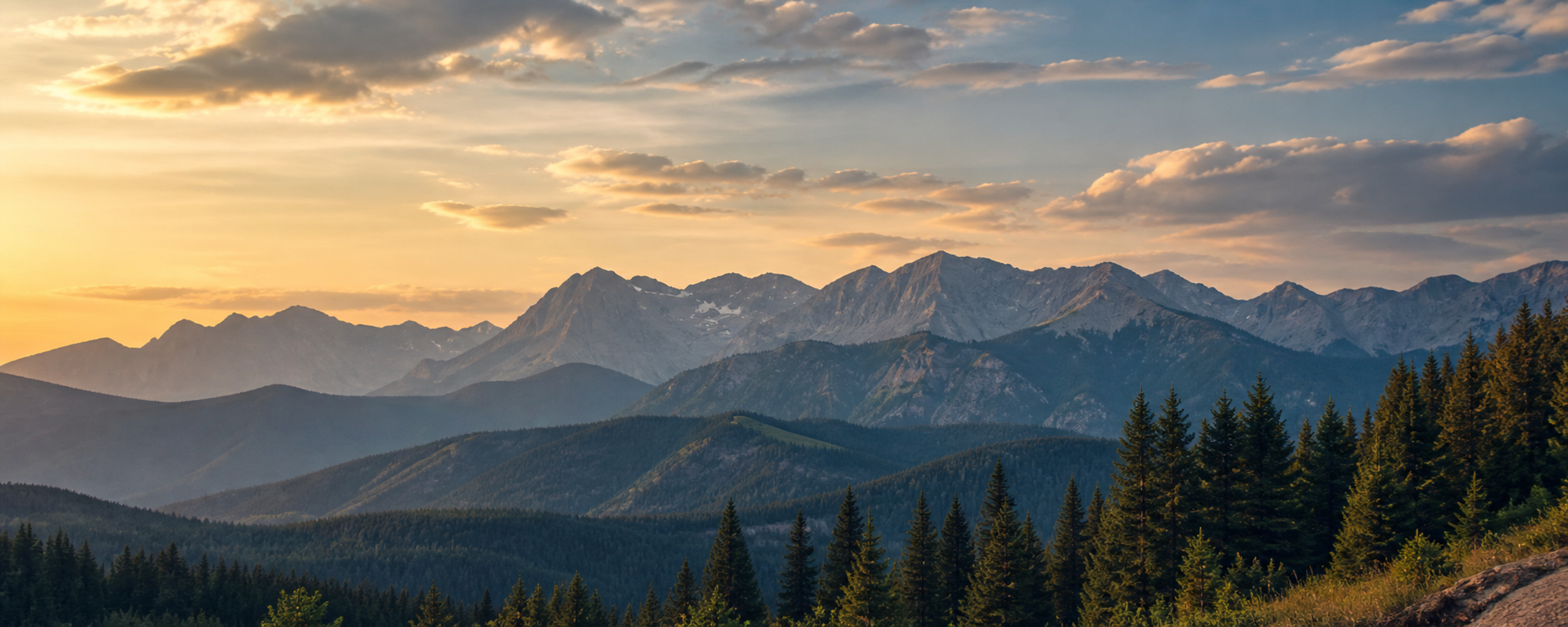 Golden hour over Montana mountains